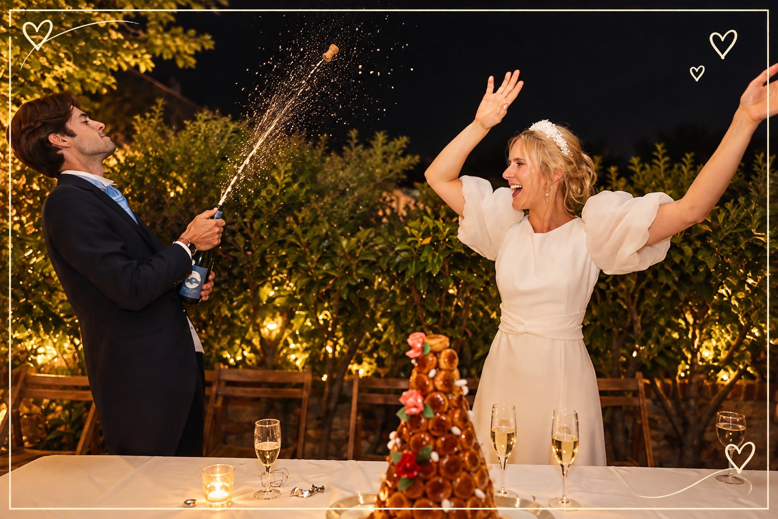 Célébration au champagne