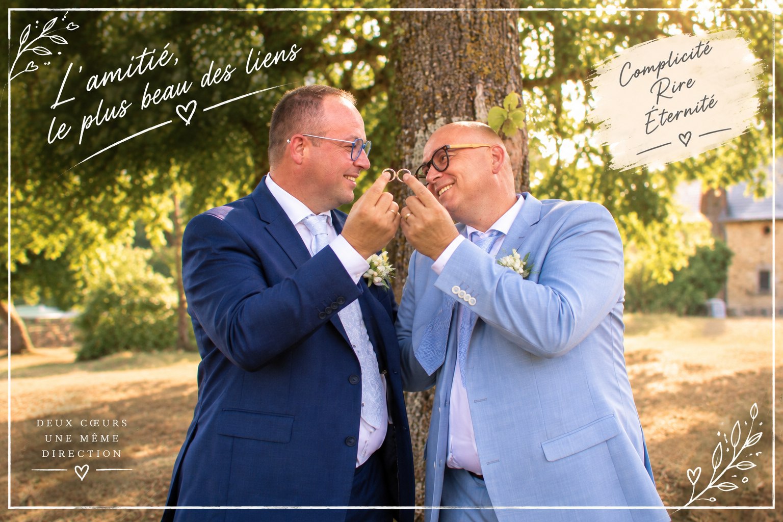 Moment d’amitié lors d’un mariage