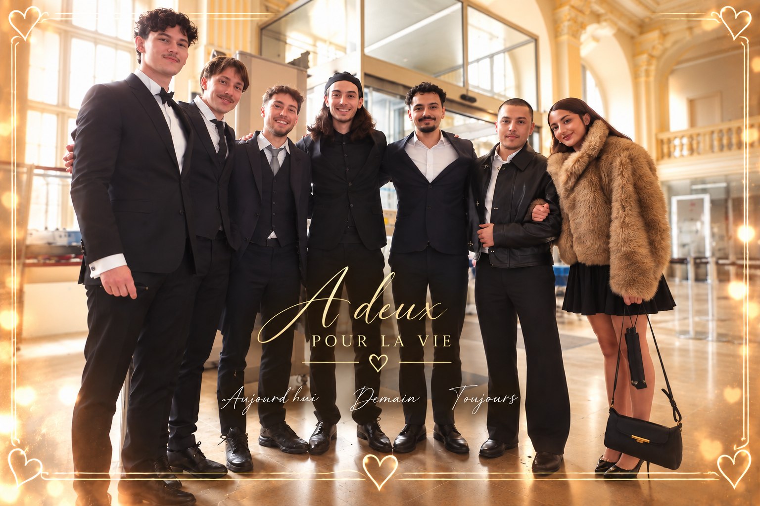 Portrait de groupe lors d’un mariage
