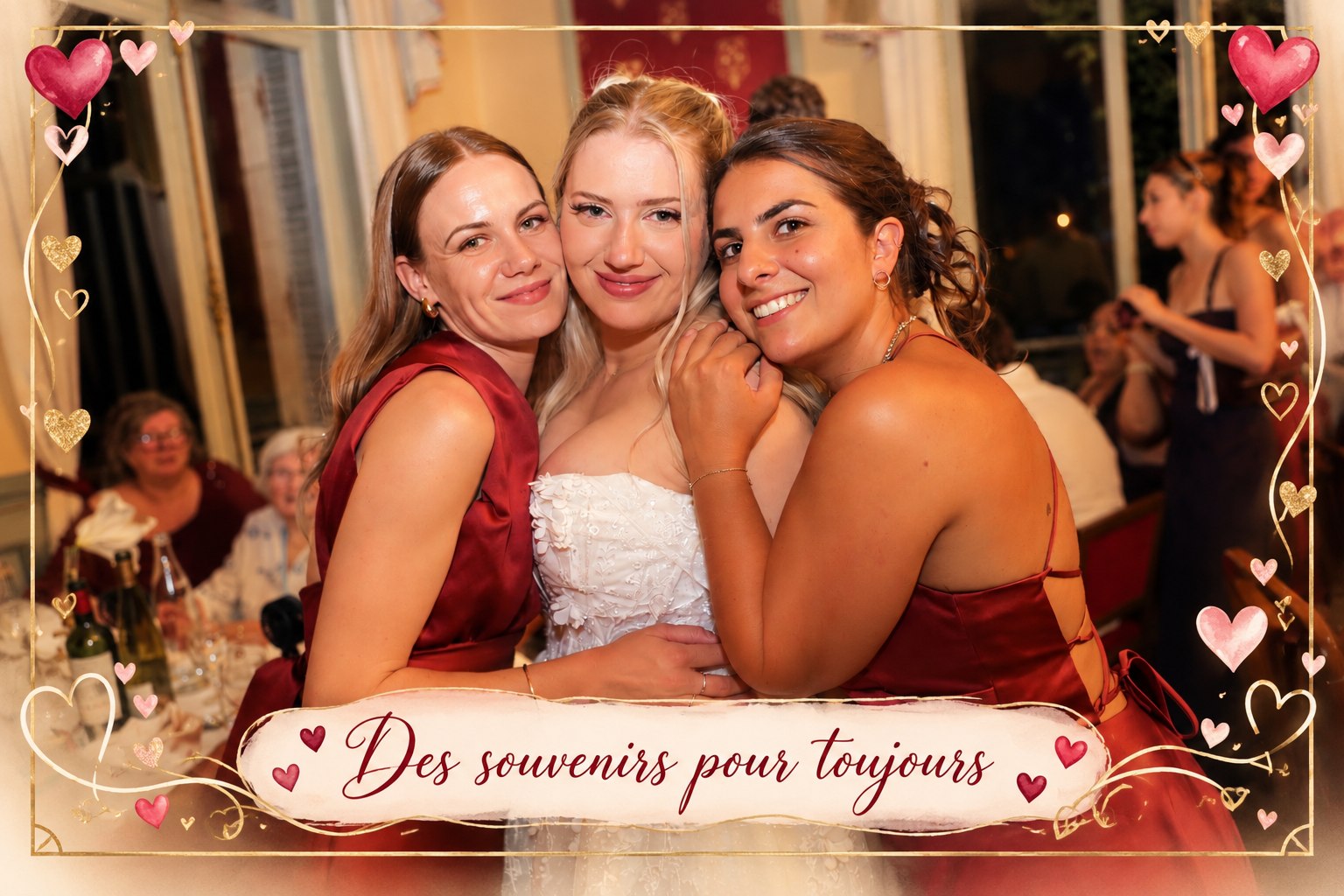 Mariée entourée de ses proches